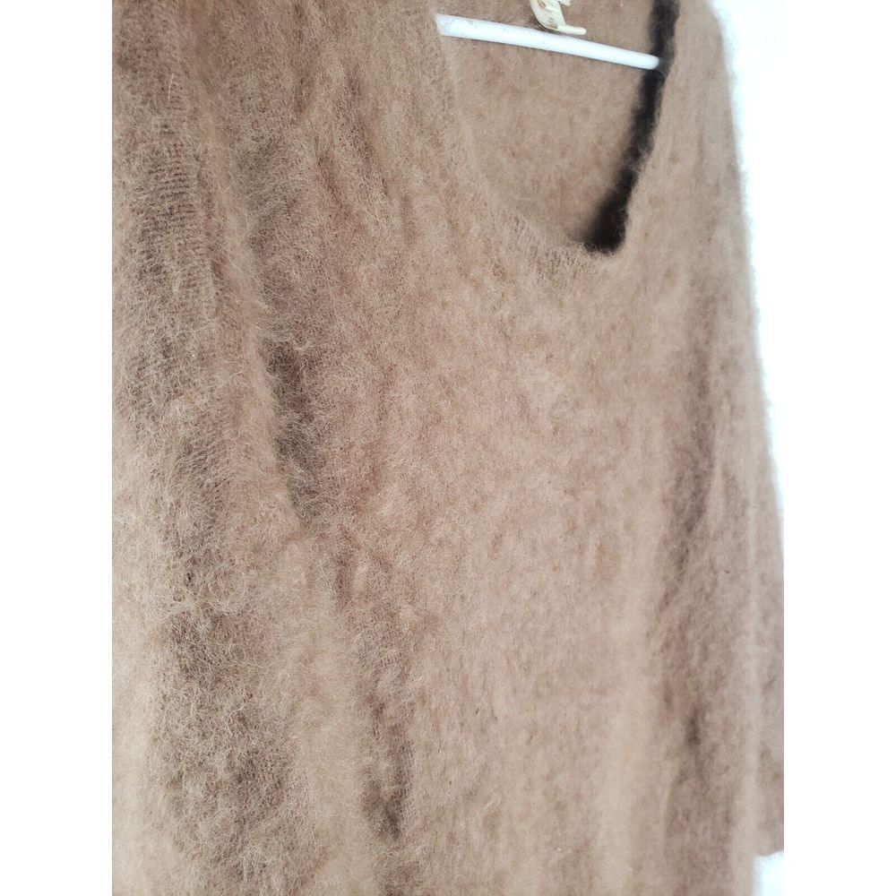 DEMYLEE Soft 100% Marten Fur Long Oversized Sweater Dress Round Neckline Size S